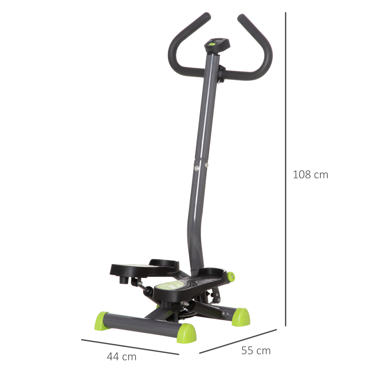 Twister Stepper Height Adjustable Step Machine w/ LCD Screen, Grey HOMCOM