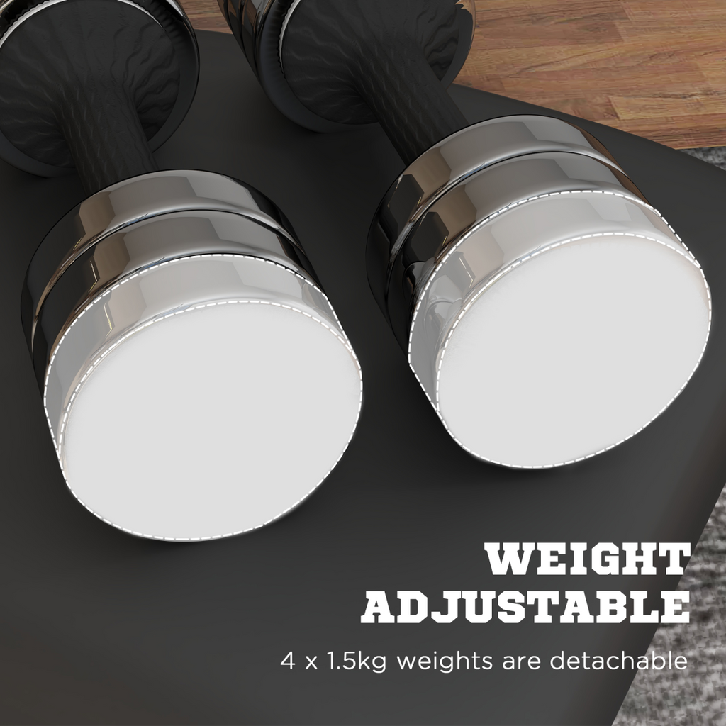 Adjustable Dumbbells Set, Free weights with Storage Box, 10kg x 2