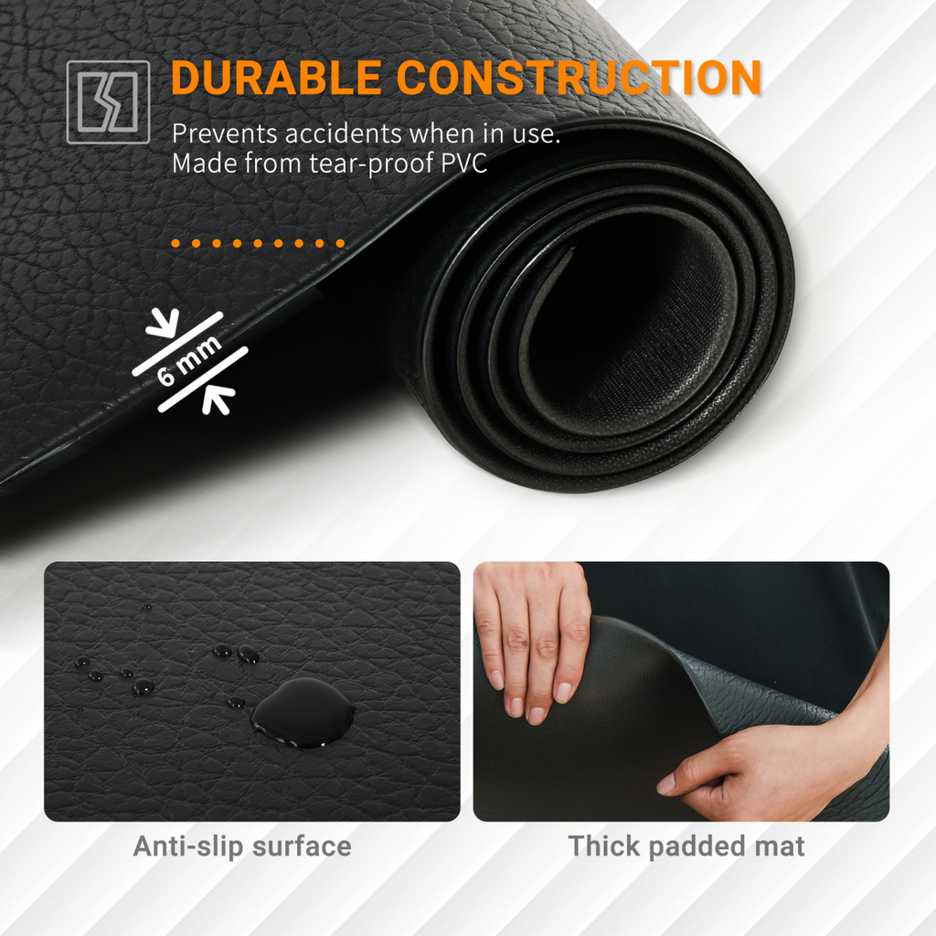 HOMCOM 6mm Thick Gym Equipment Mat Non-slip Floor Protector Mat 180 x 90 x 0.6cm