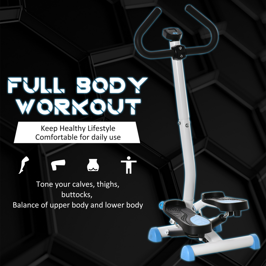 Twister Stepper Height Adjustable Step Machine w/ LCD Screen, Blue HOMCOM