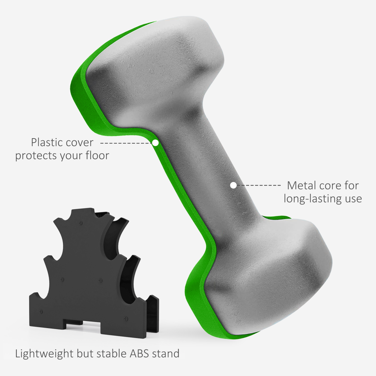 SPORTNOW Hex Dumbbells Set with Dumbbell Rack, 2 x 1kg, 2 x 2kg, 2 x 3kg