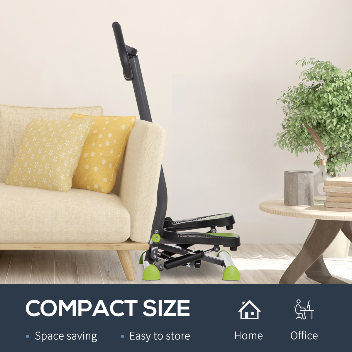 Twister Stepper Height Adjustable Step Machine w/ LCD Screen, Grey HOMCOM