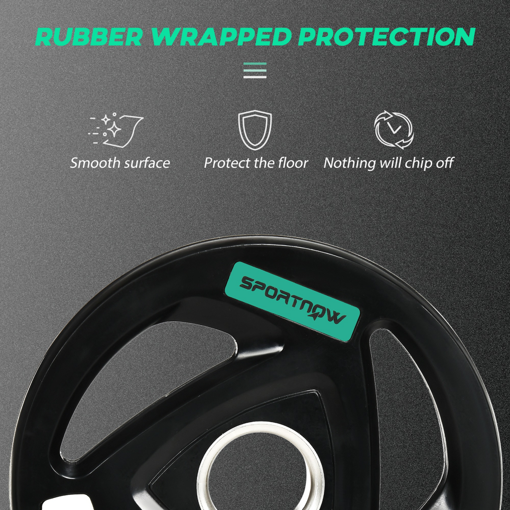 Olympic Weight Plates, Tri-Grip Barbell Weights Set with 2'' Holes, 2 x 10kg