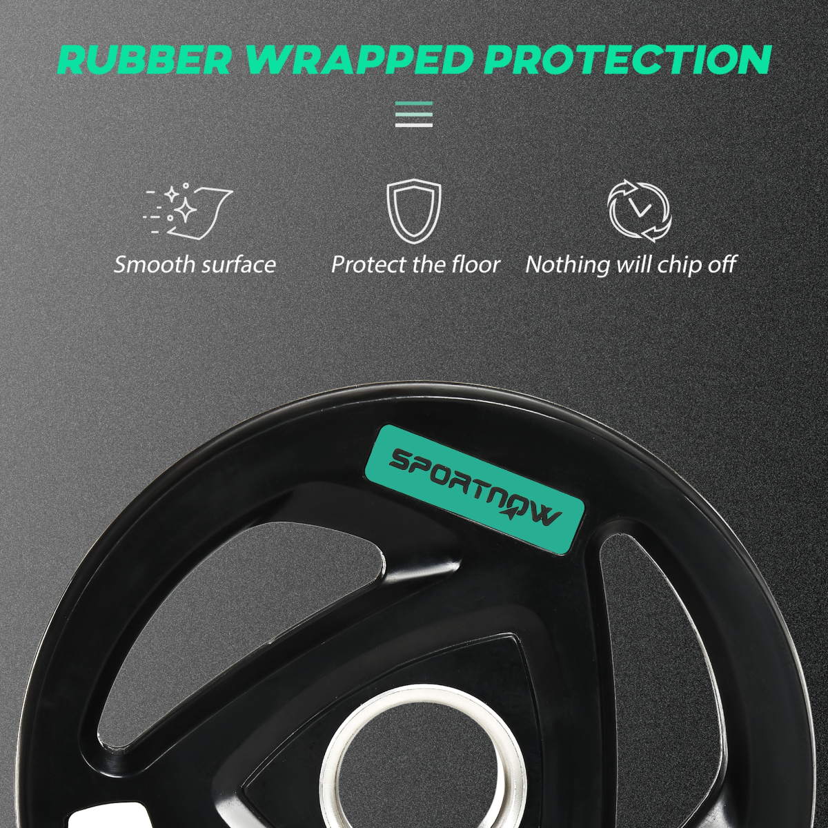 Olympic Weight Plates, Tri-Grip Barbell Weights Set with 2'' Holes, 2 x 10kg