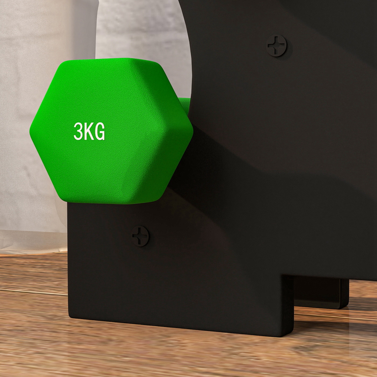 SPORTNOW Hex Dumbbells Set with Dumbbell Rack, 2 x 1kg, 2 x 2kg, 2 x 3kg