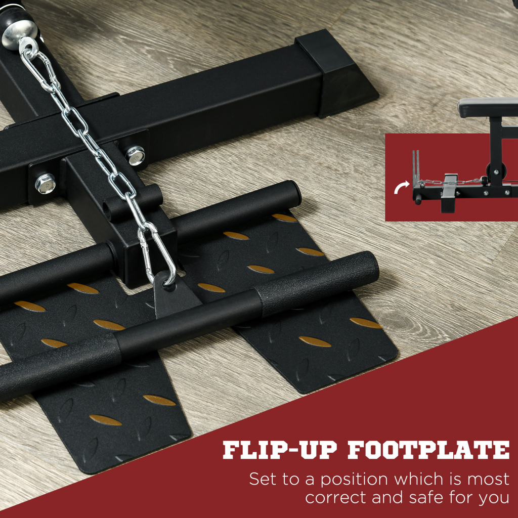 SPORTNOW Pull Up Station Power Cage with Adjustable Seat, Home Gym, Black