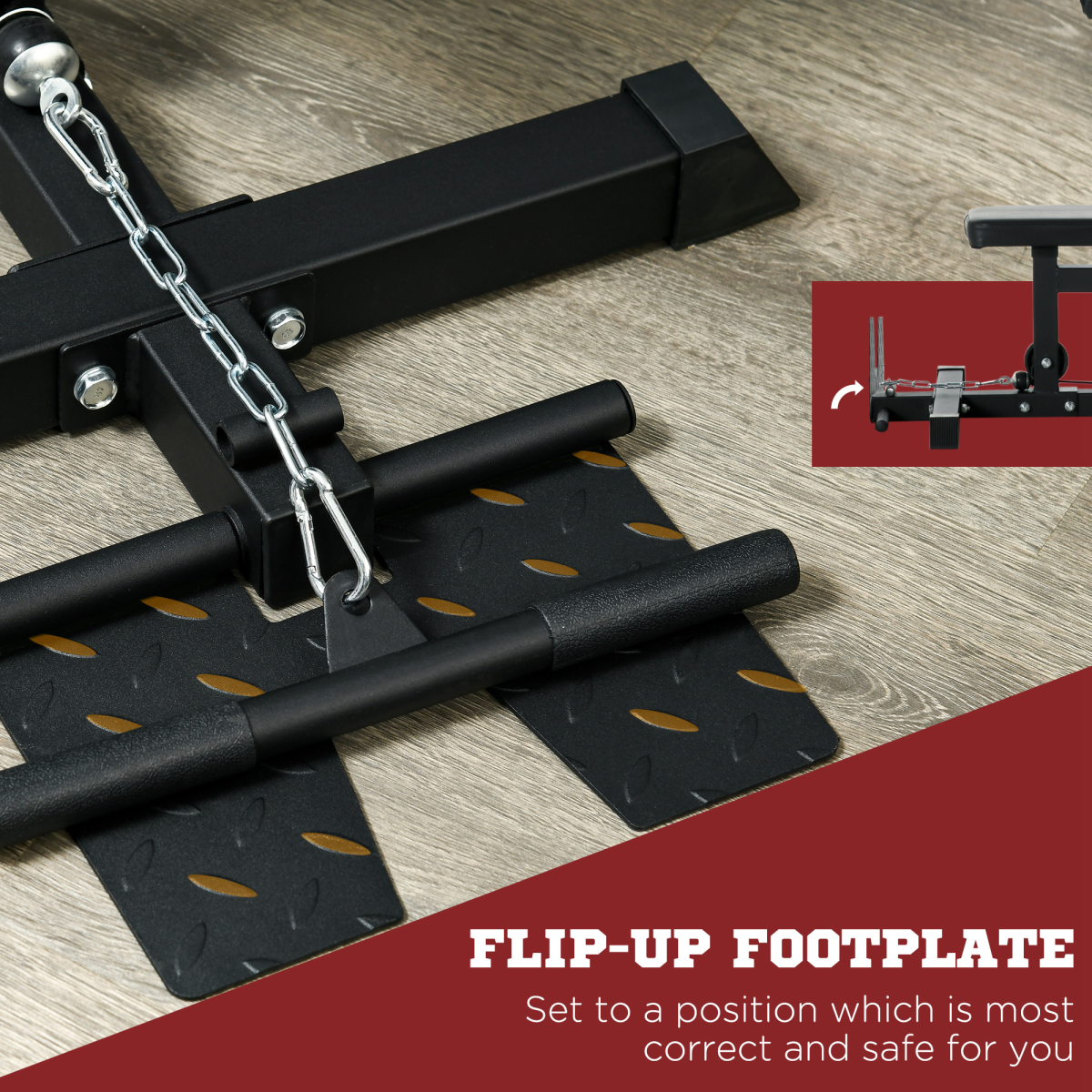 SPORTNOW Pull Up Station Power Cage with Adjustable Seat, Home Gym, Black