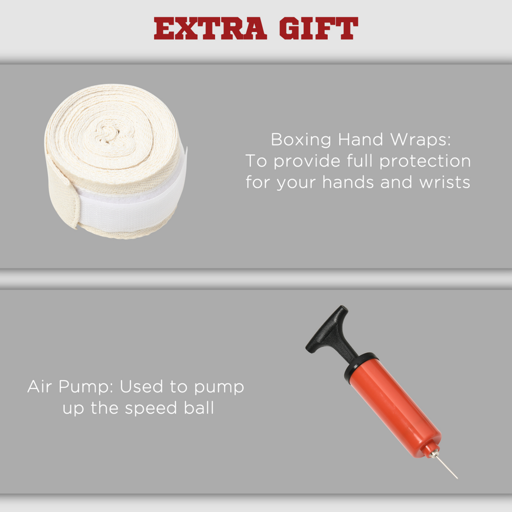 SPORTNOW Adjustable Speed Bag, Boxing Bag with Stand, Reflex Bar, Black