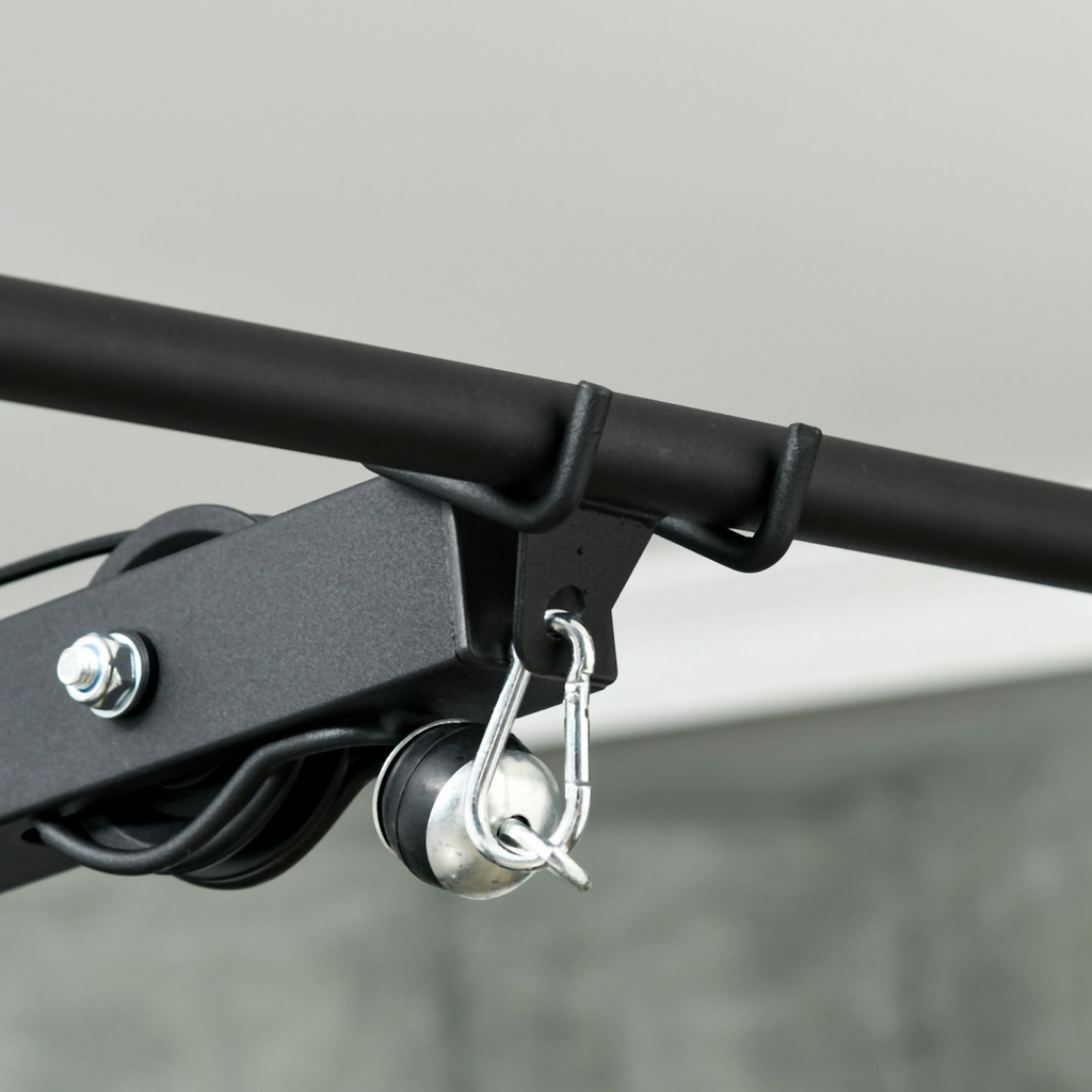 SPORTNOW Pull Up Station Power Cage with Adjustable Seat, Home Gym, Black