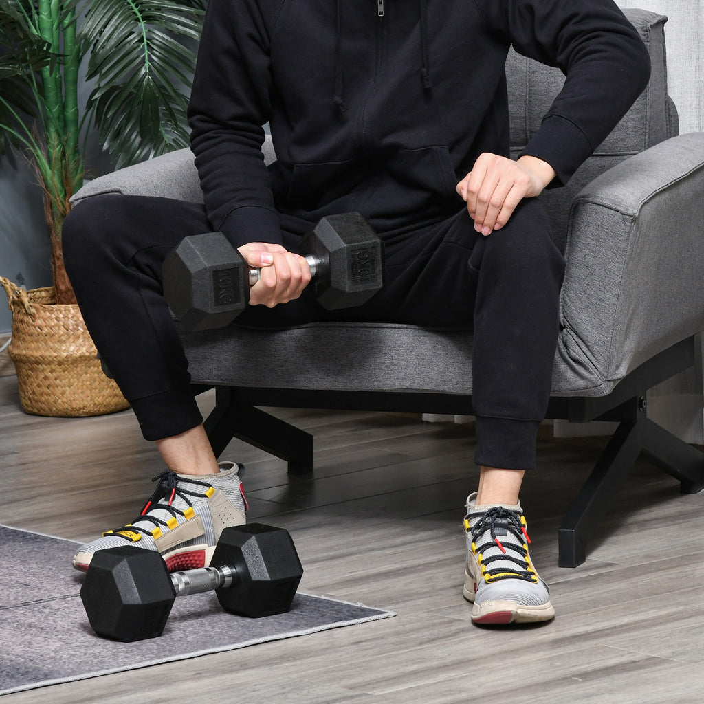 Hexagonal Dumbbells Kit Weight Lifting Exercise for Home Fitness 2x10kg HOMCOM