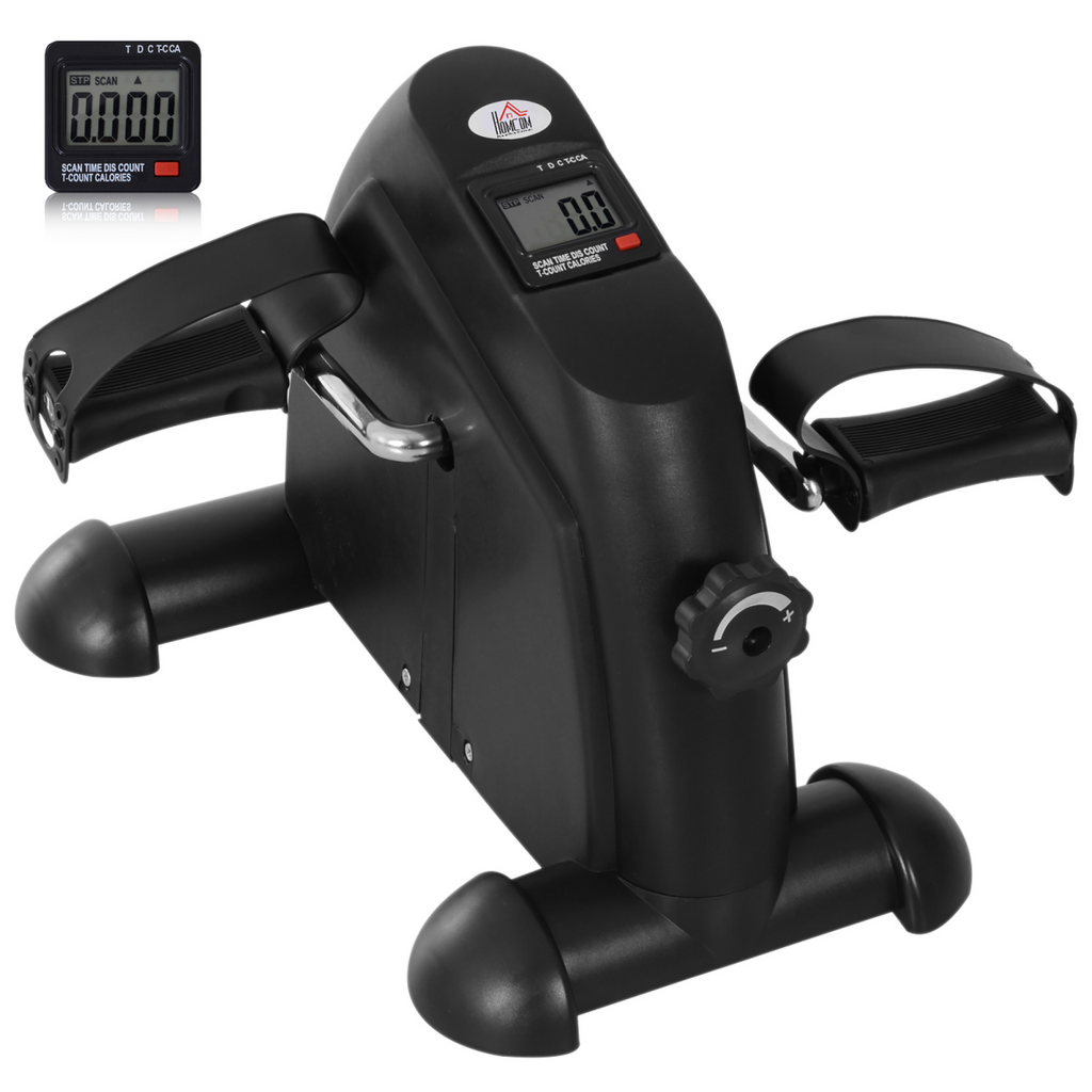 Mini Exercise Bike Portable Pedal Manual Machine Indoor Fitness Black HOMCOM