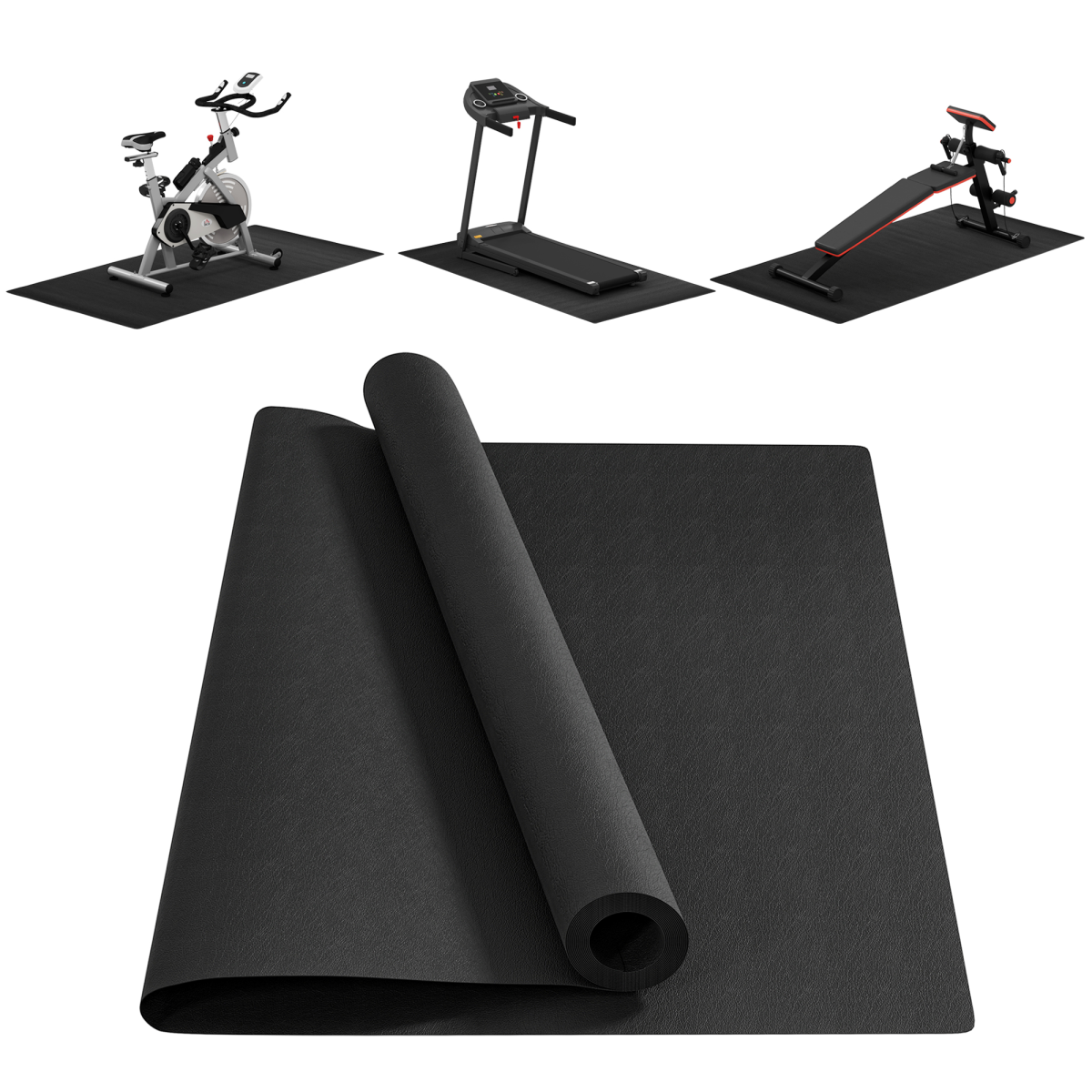 Thick Equipment Mat Gym Exercise Fitness Workout Tranining Bike Protect HOMCOM