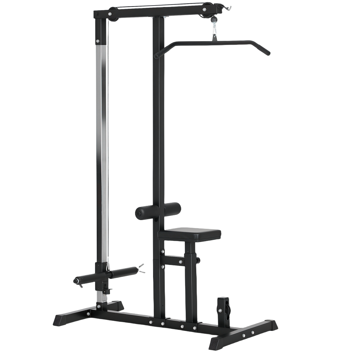 Exercise Pulldown Machine Power Tower with Adjustable Seat Cables HOMCOM