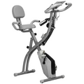 HOMCOM 2-In-1 Upright Exercise Bike 8-Level Adjustable with Pulse Sensor Grey